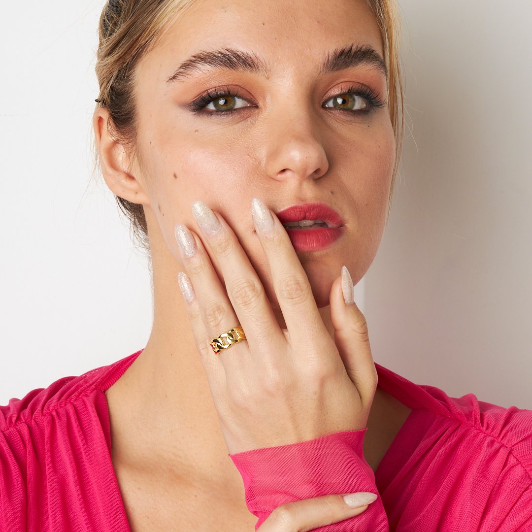 Large Chain Model Ring - 925 SILVER