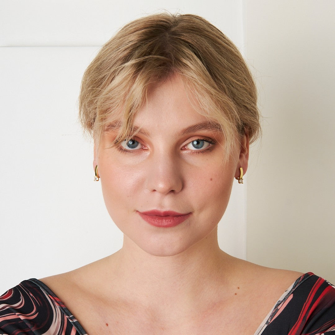 Stone Daily Earrings - 925 SILVER