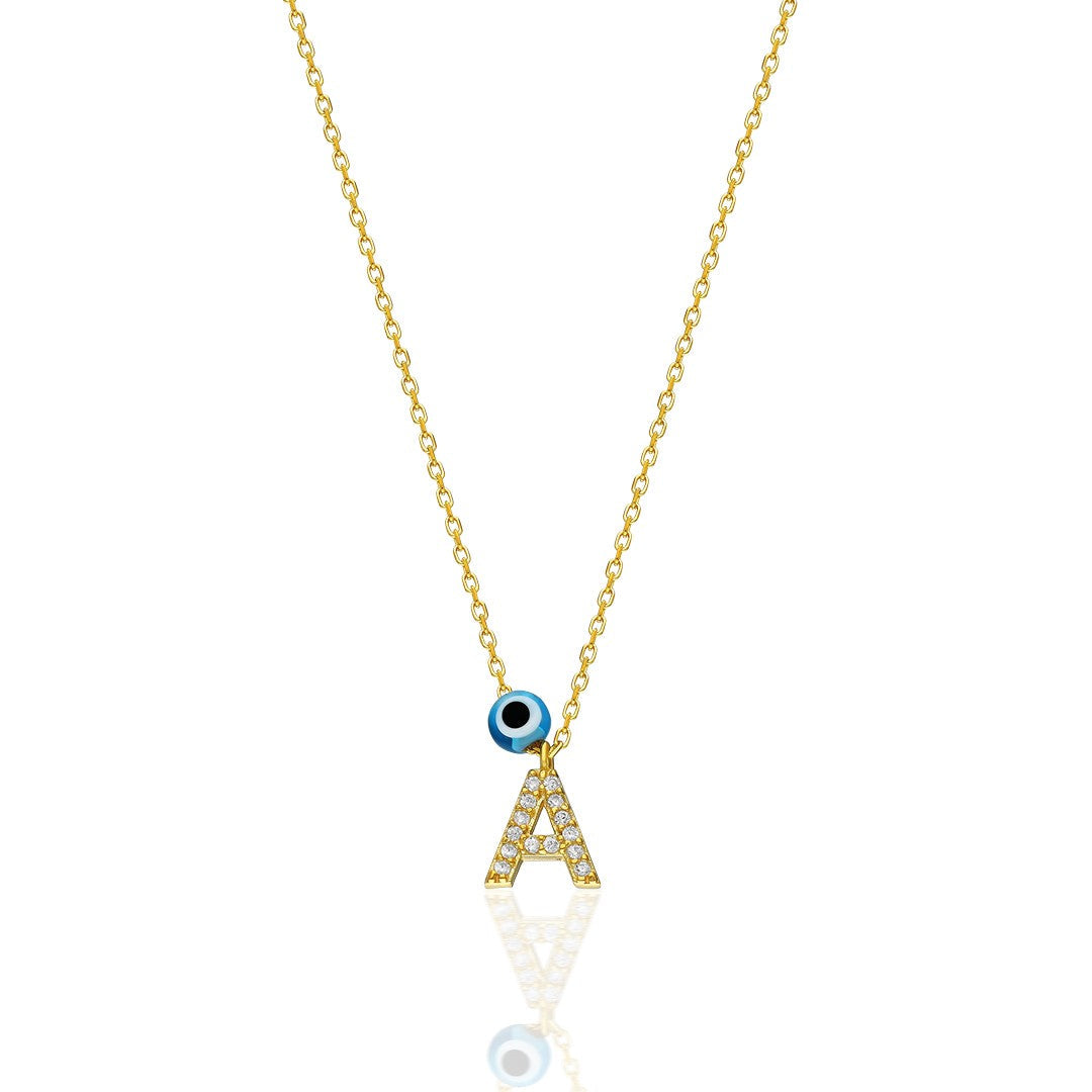 Evil Eye Stone Necklace - 925 Silver