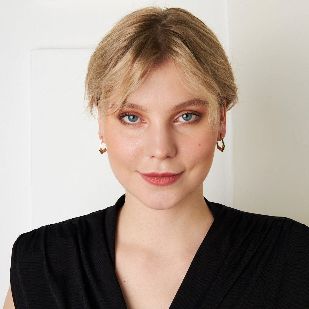 Cross Hoop Earrings - 925 Silver