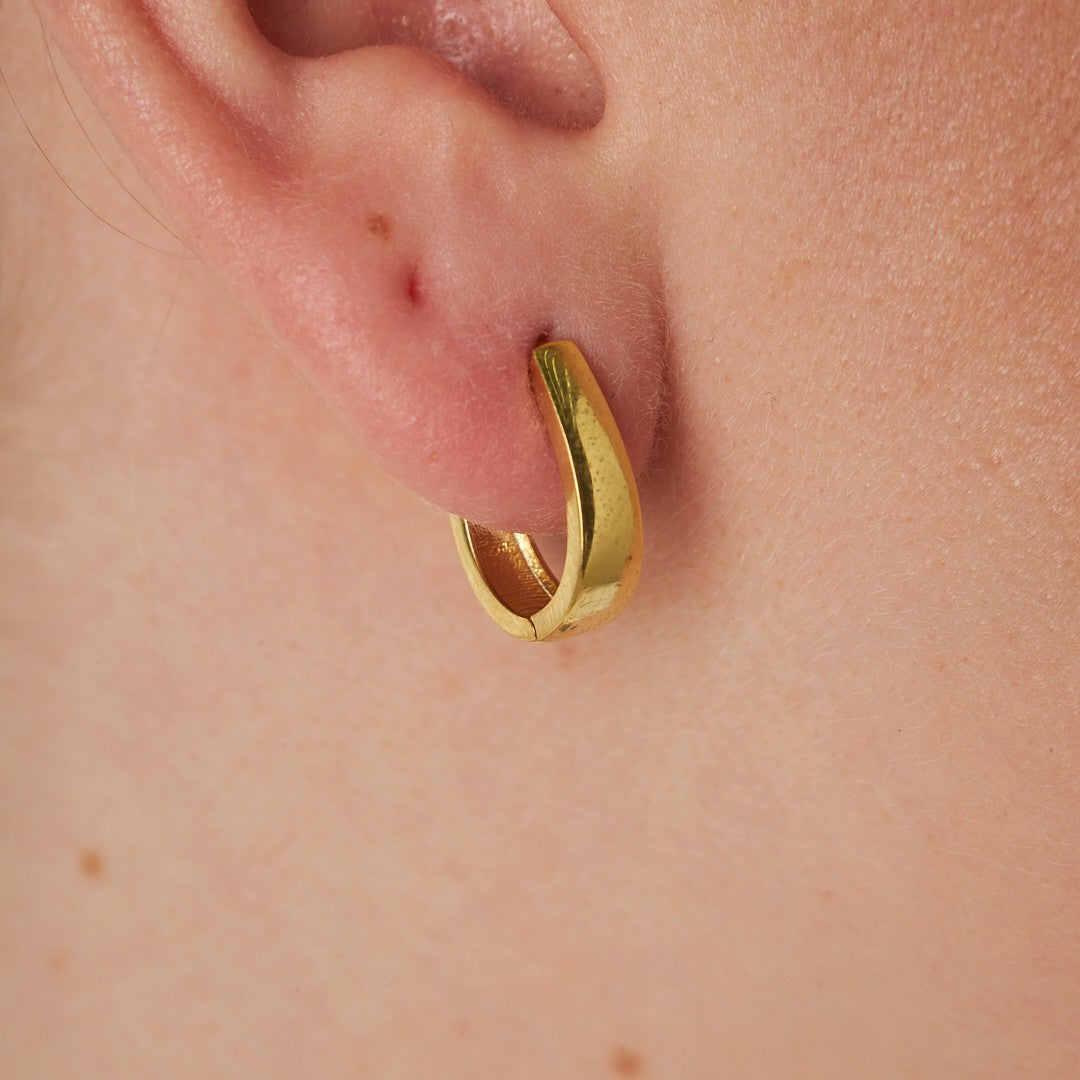 Simple Model Oval Earrings - 925 SILVER