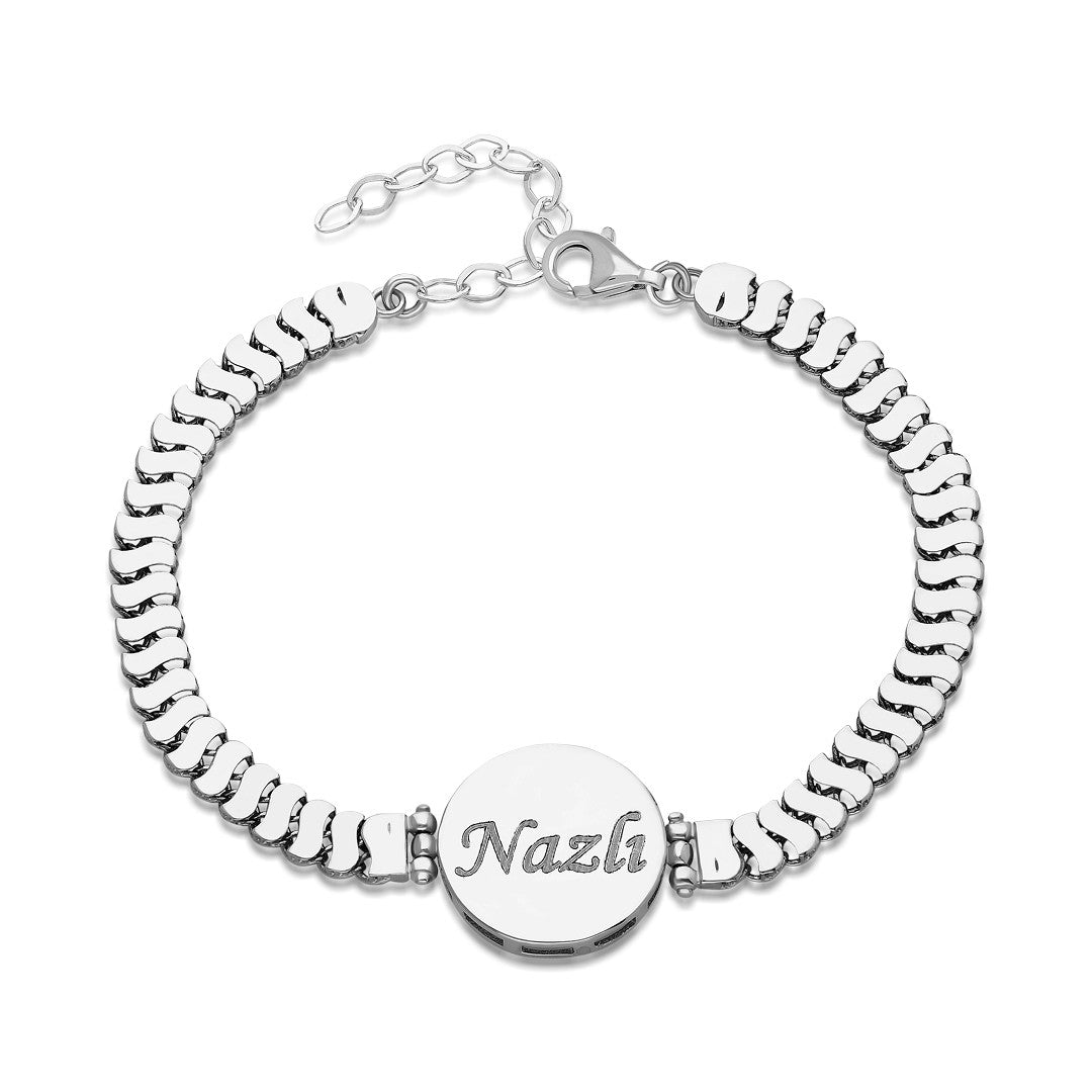 Named Oval Chain Bracelet - 925 SILVER
