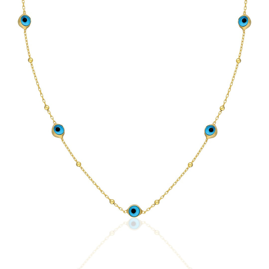 Multiple Evil Eye Necklace - 925 SILVER