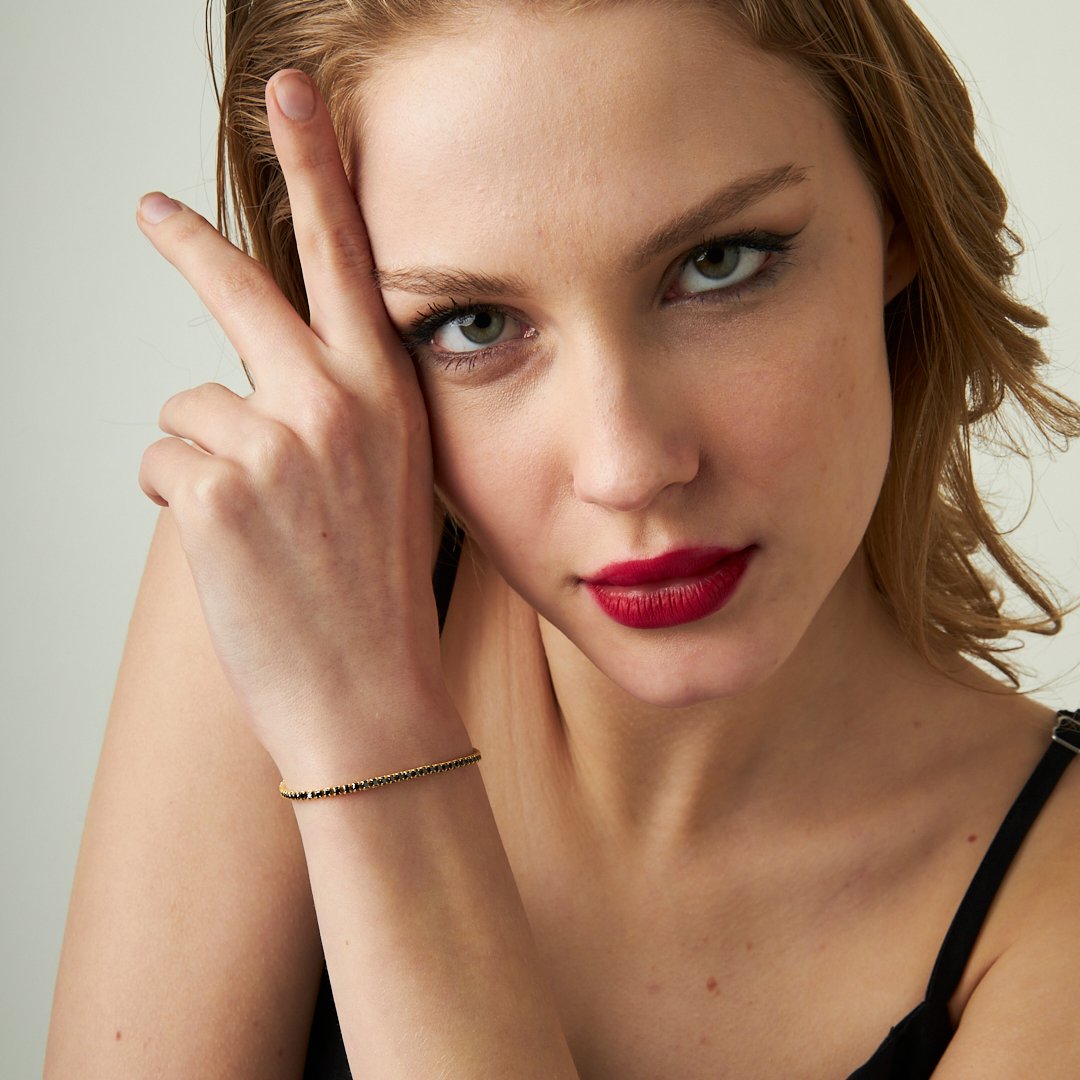 Black Stone Waterways Bracelet - 925 SILVER