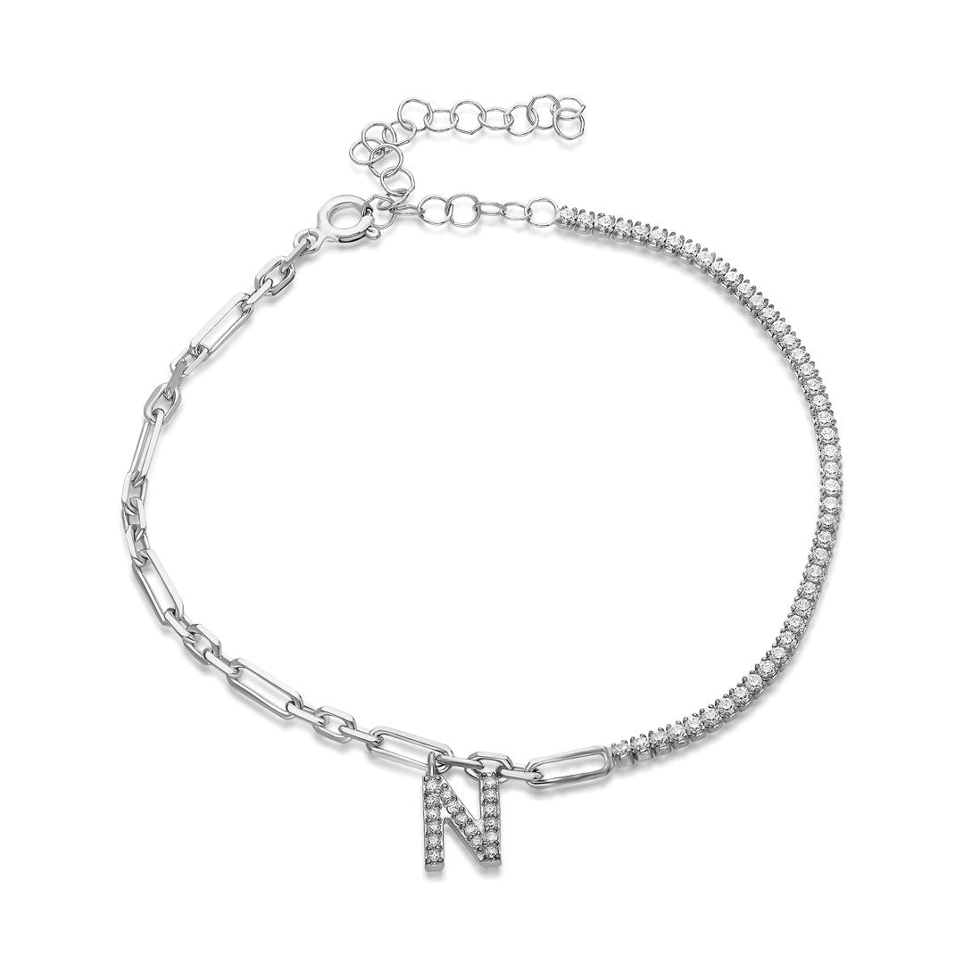 Lettered Chain Waterway Bracelet - 925 SILVER
