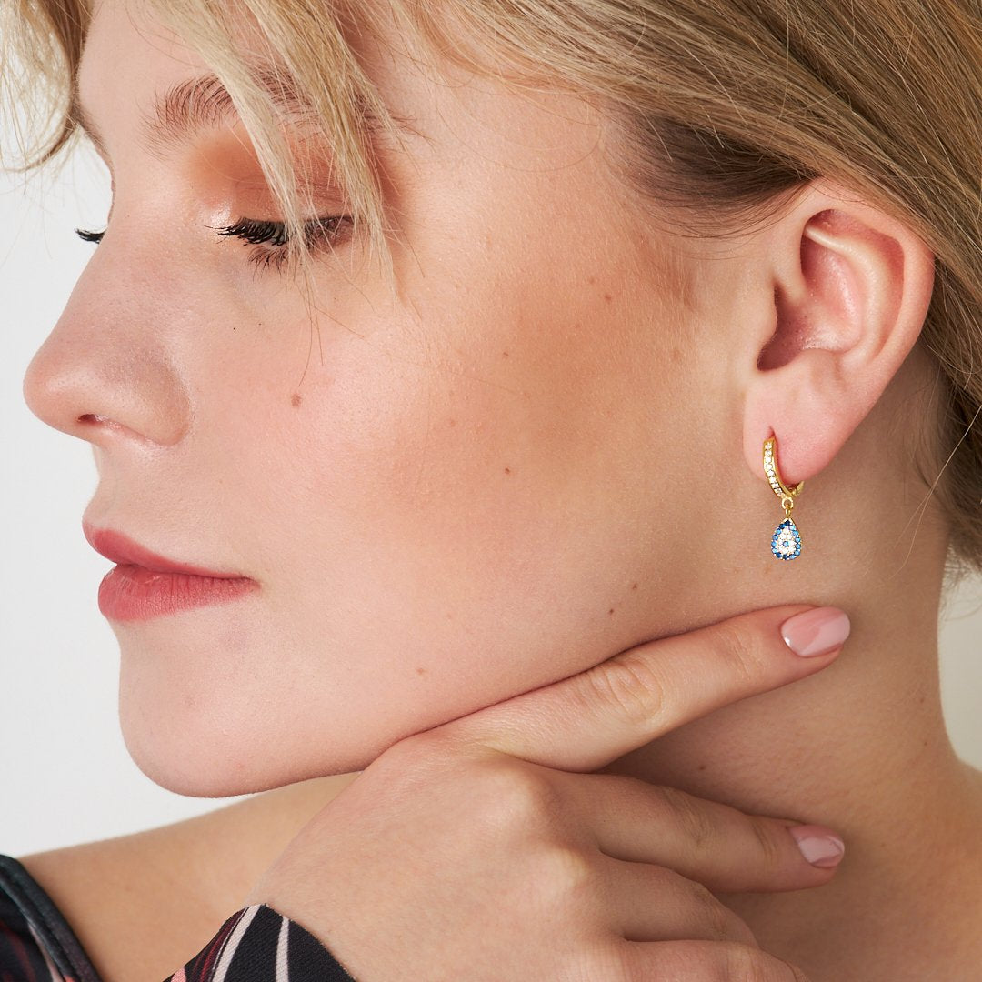 Evil Eye Drop Earrings - 925 Silver