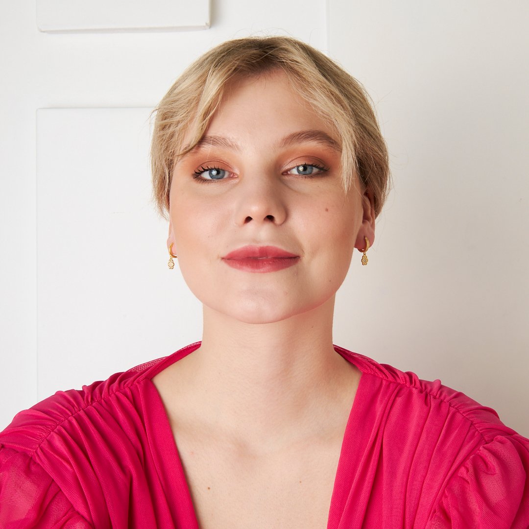 Stone Flower Earrings - 925 SILVER