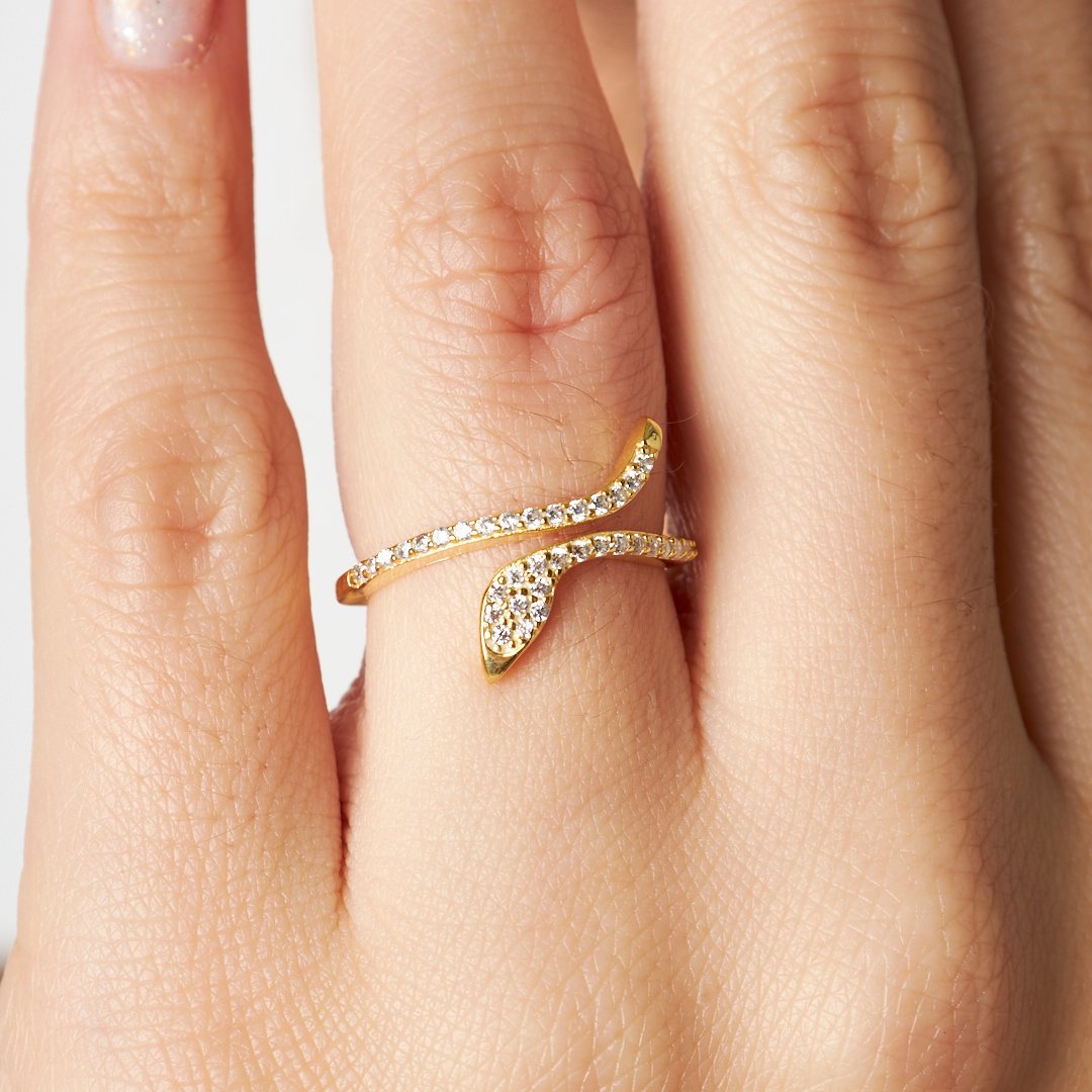 Snake Stone Ring - 925 SILVER