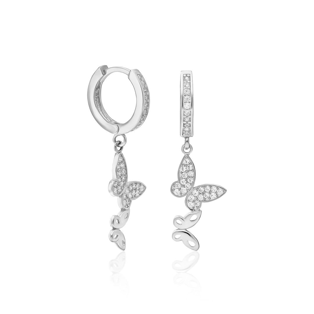Butterfly Combination Earrings - 925 SILVER