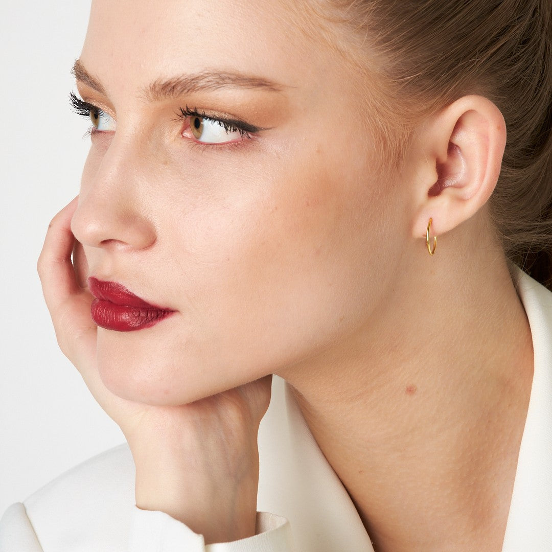 Thin Hoop Earrings - 925 SILVER