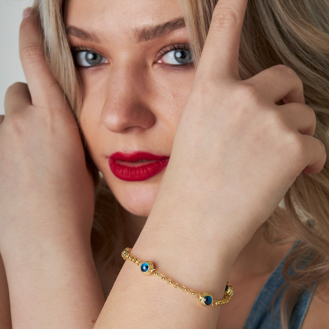Quadruple Evil Eye Bracelet - 925 SILVER