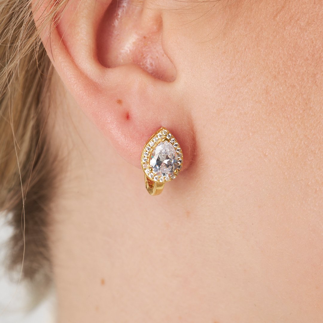 Teardrop Stone Earrings - 925 SILVER