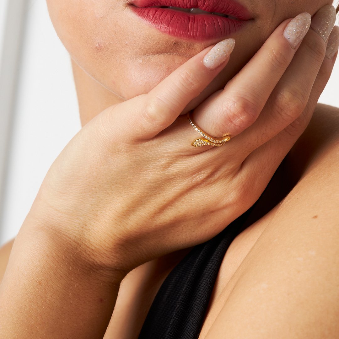 Snake Stone Ring - 925 SILVER