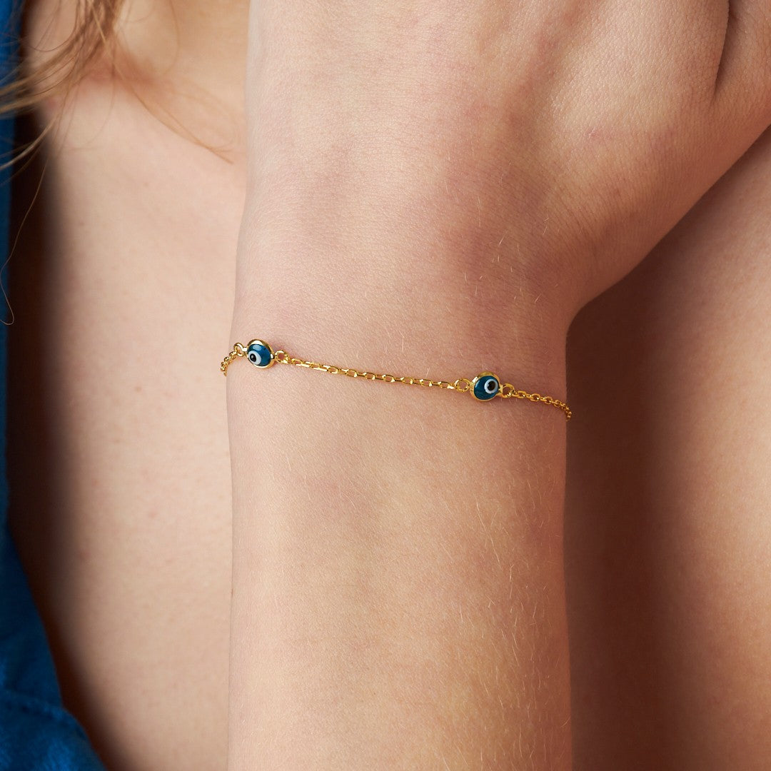Evil Eye Beaded Bracelet - 925 SILVER