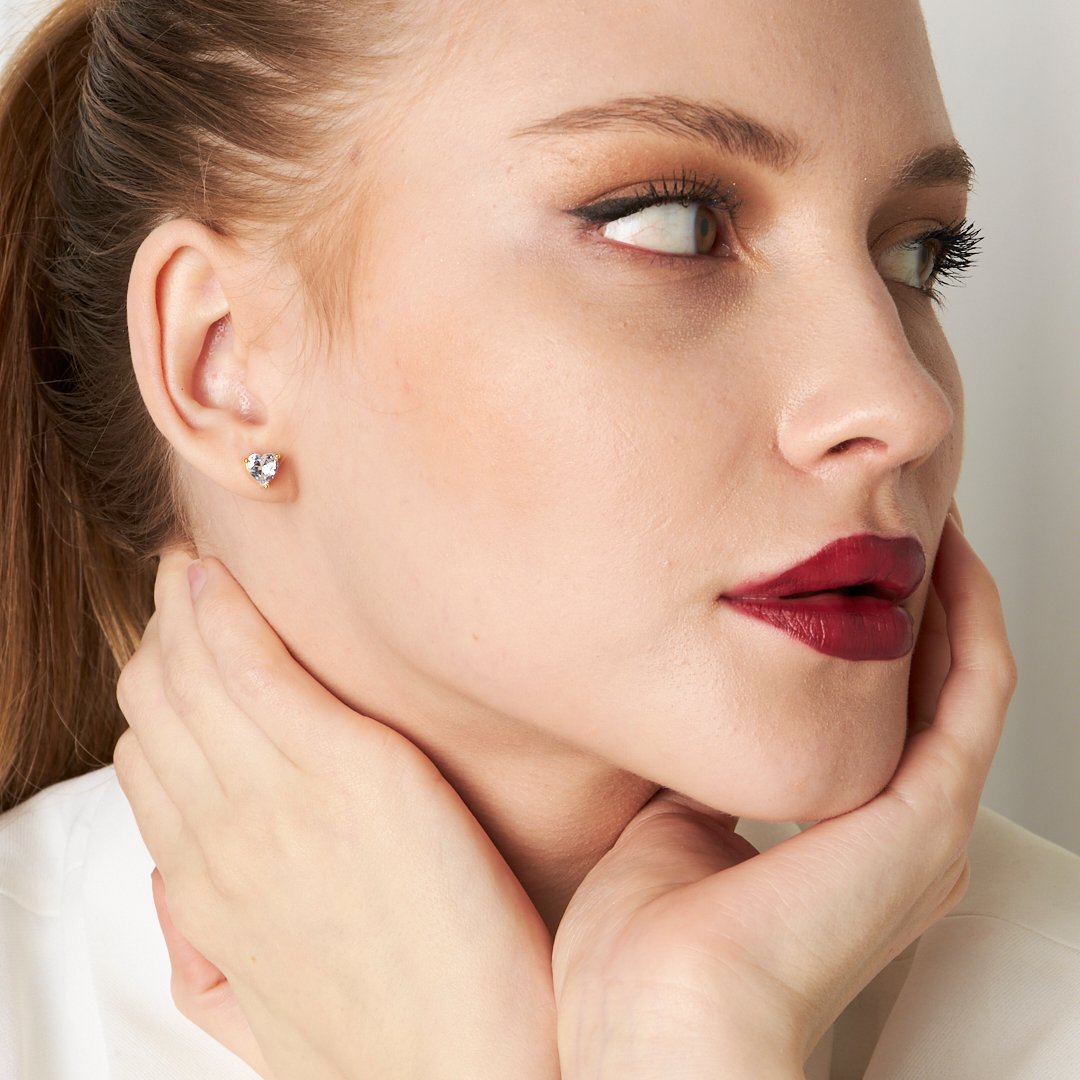 Baguette Heart Earrings - 925 SILVER