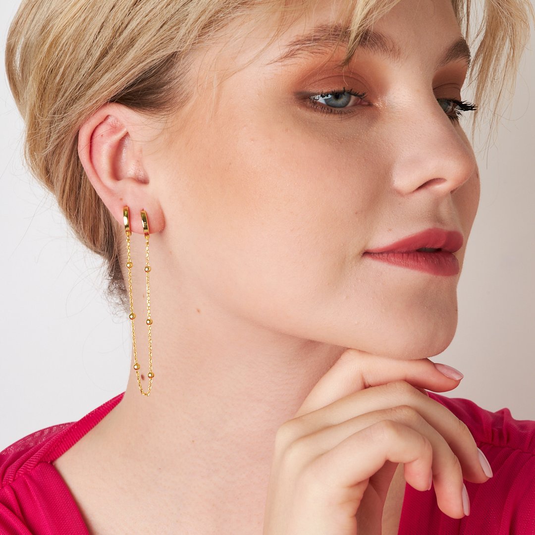 Ball Chain Earrings - 925 SILVER