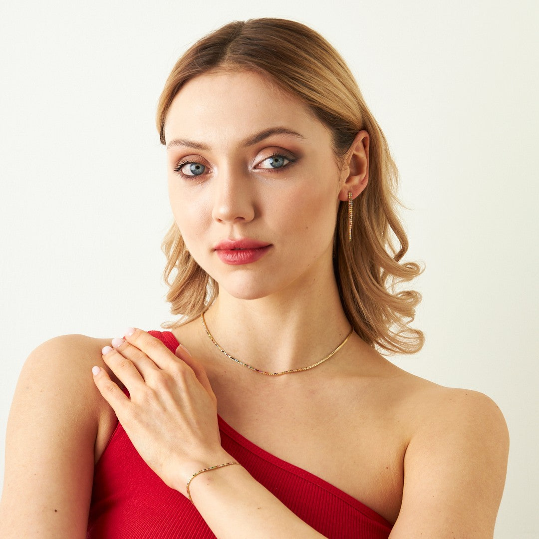 BUNTE ZIRKONA SET | 925 SILBER