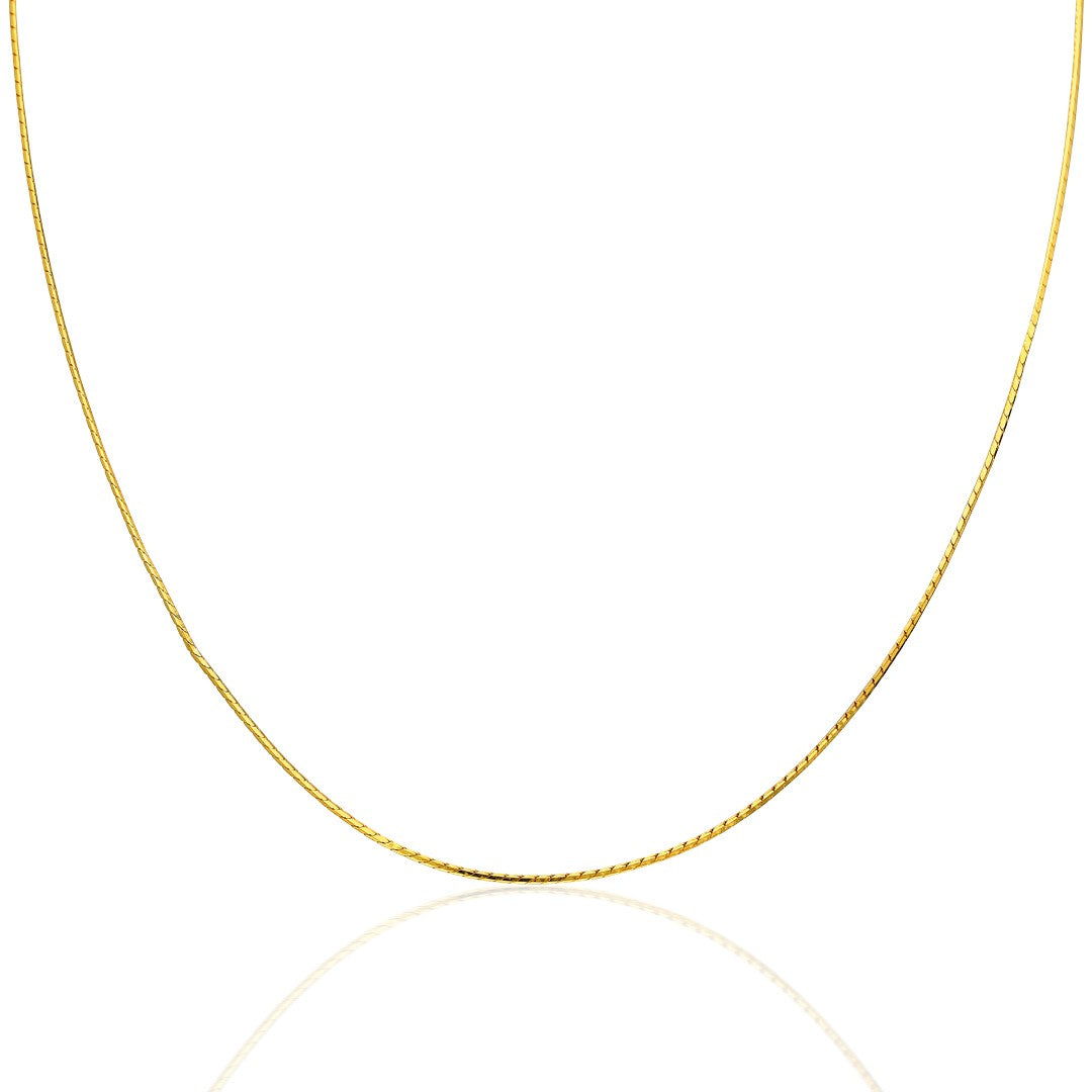 Thin Herringbone Chain Necklace - 925 SILVER