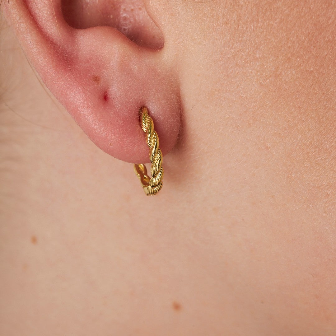 Double Twisted Hoop Earrings - 925 Silver