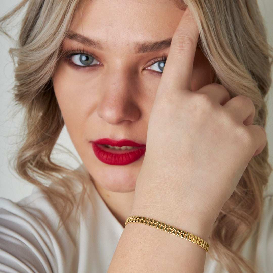 Double Row Sequin Bracelet - 925 SILVER