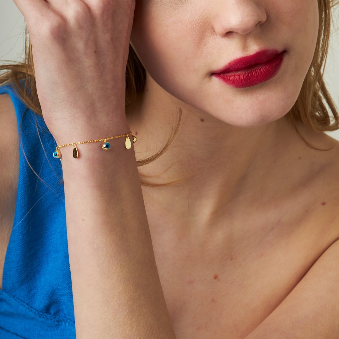 Evil Eye Drop Bracelet - 925 SILVER