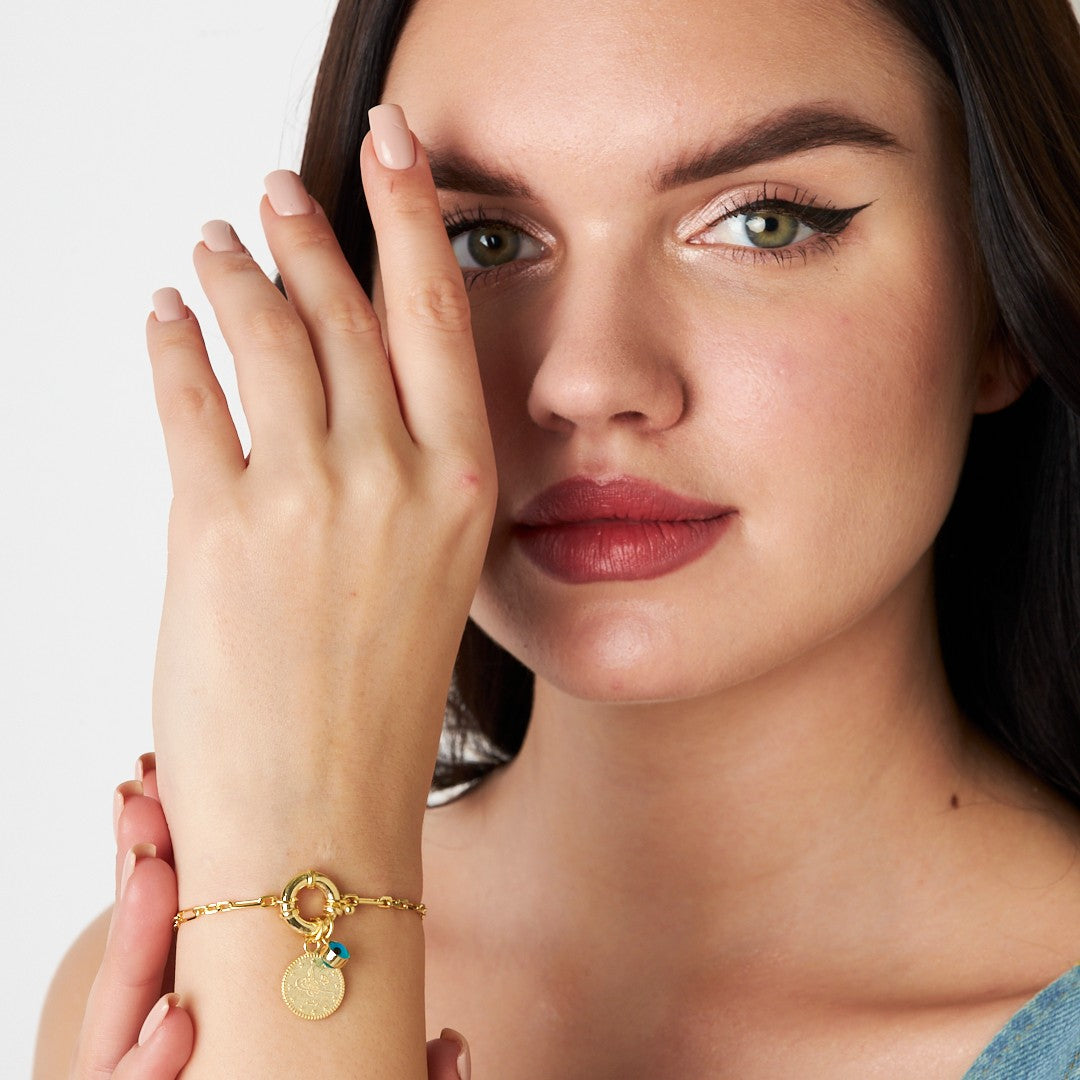 Quarter Evil Eye Bracelet - 925 SILVER