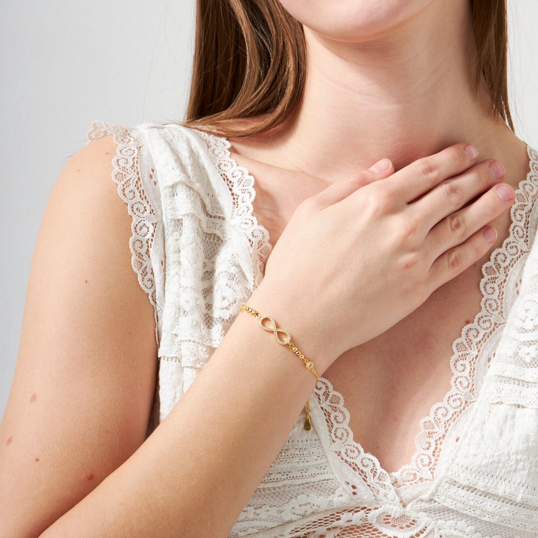 Stone Infinity Bracelet - 925 SILVER