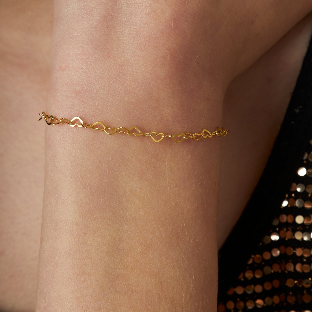 Heart Chain Bracelet - 925 SILVER