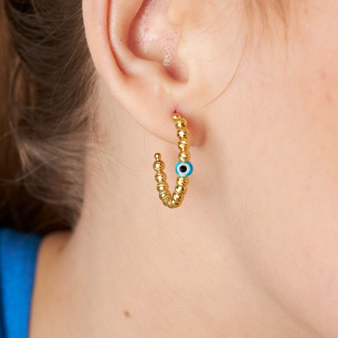 Evil Eye Bead Dorica Earrings - 925 SILVER