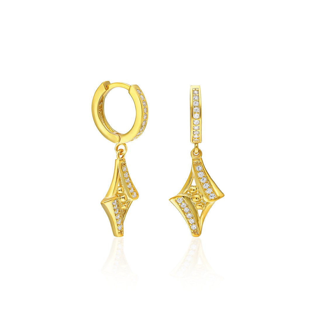 Glitter Disc Earrings - 925 SILVER