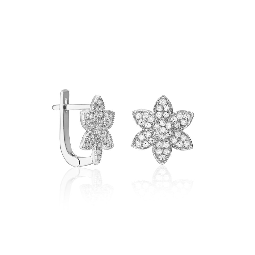 Flower Earrings - 925 Silver