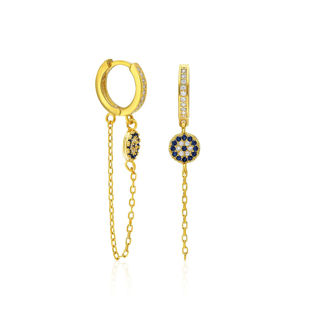 Dangling Evil Eye Earring - 925 SILVER