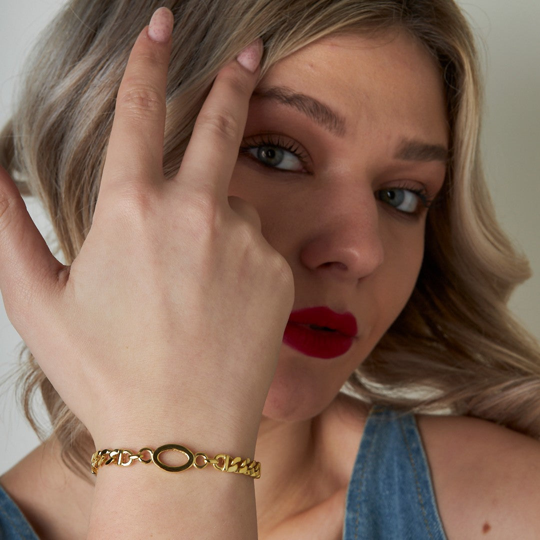 Round Gourmet Chain Bracelet - 925 SILVER