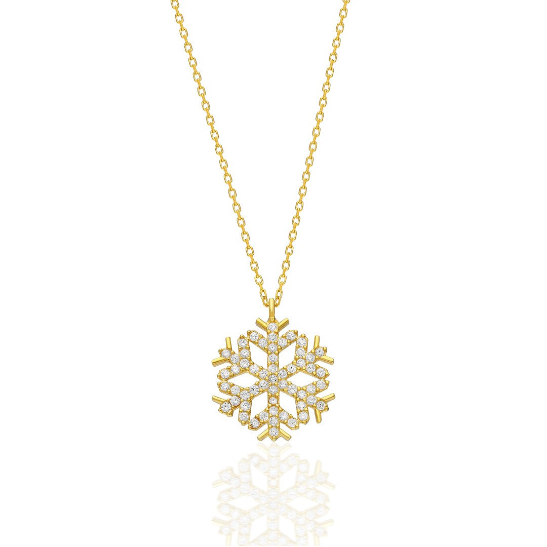 Modern Snowflake Necklace - 925 Silver