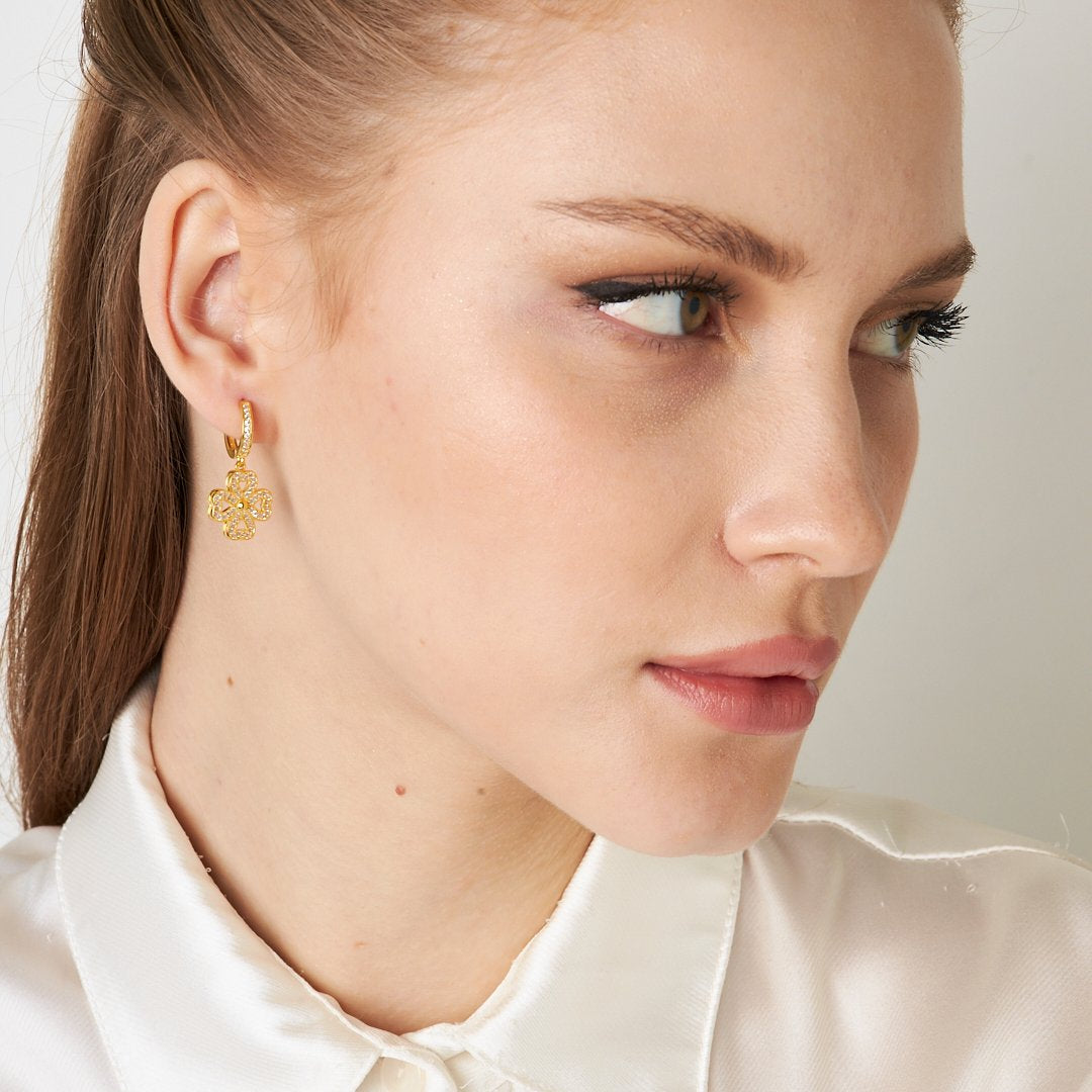 Four Leaf Clover Earrings - 925 SILVER