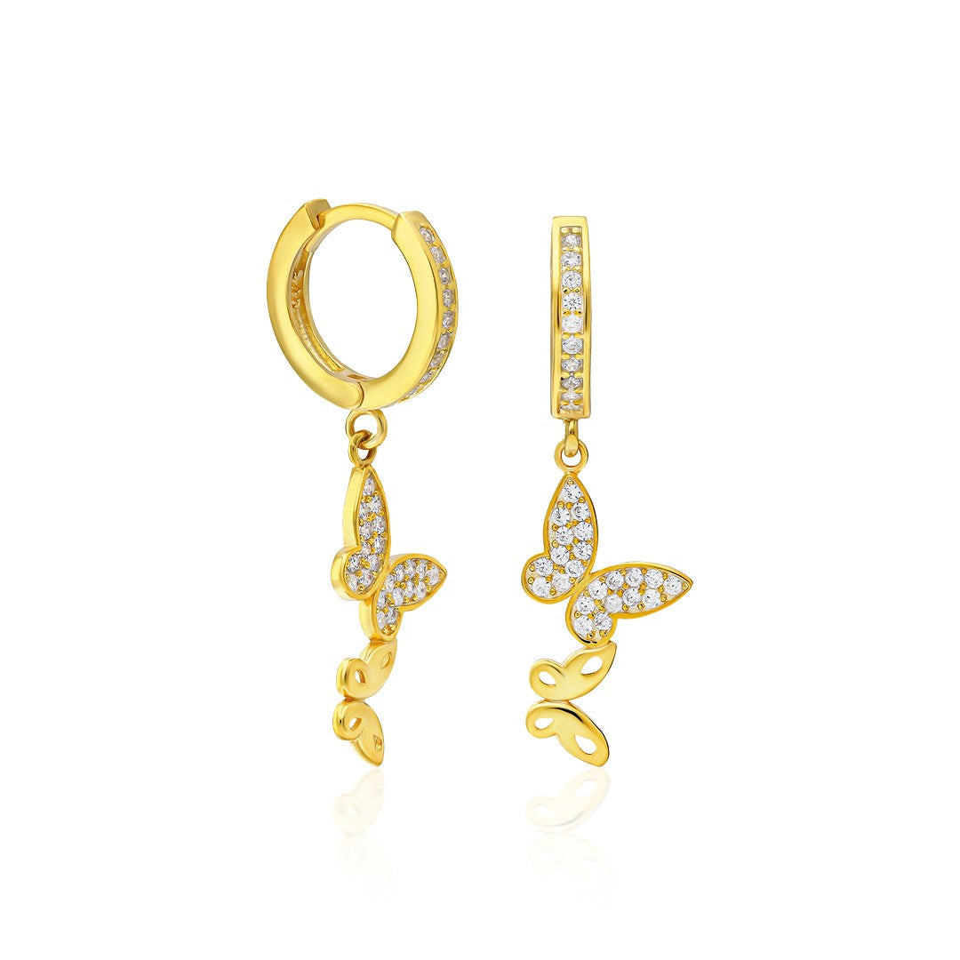 Butterfly Combination Earrings - 925 SILVER