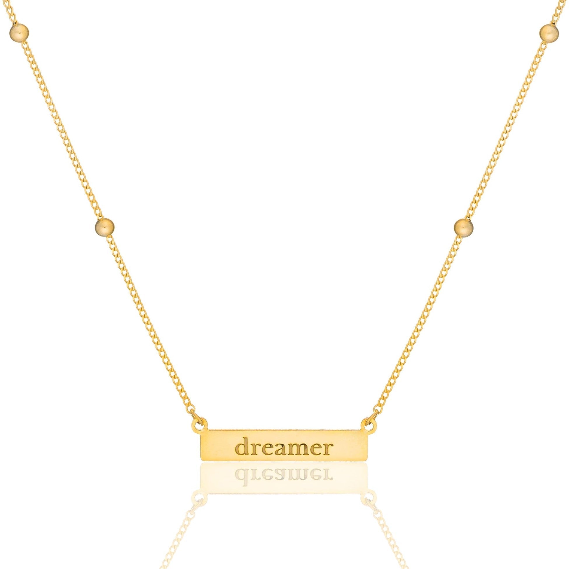 Name Necklace with Ball Chain - 925 SILVER