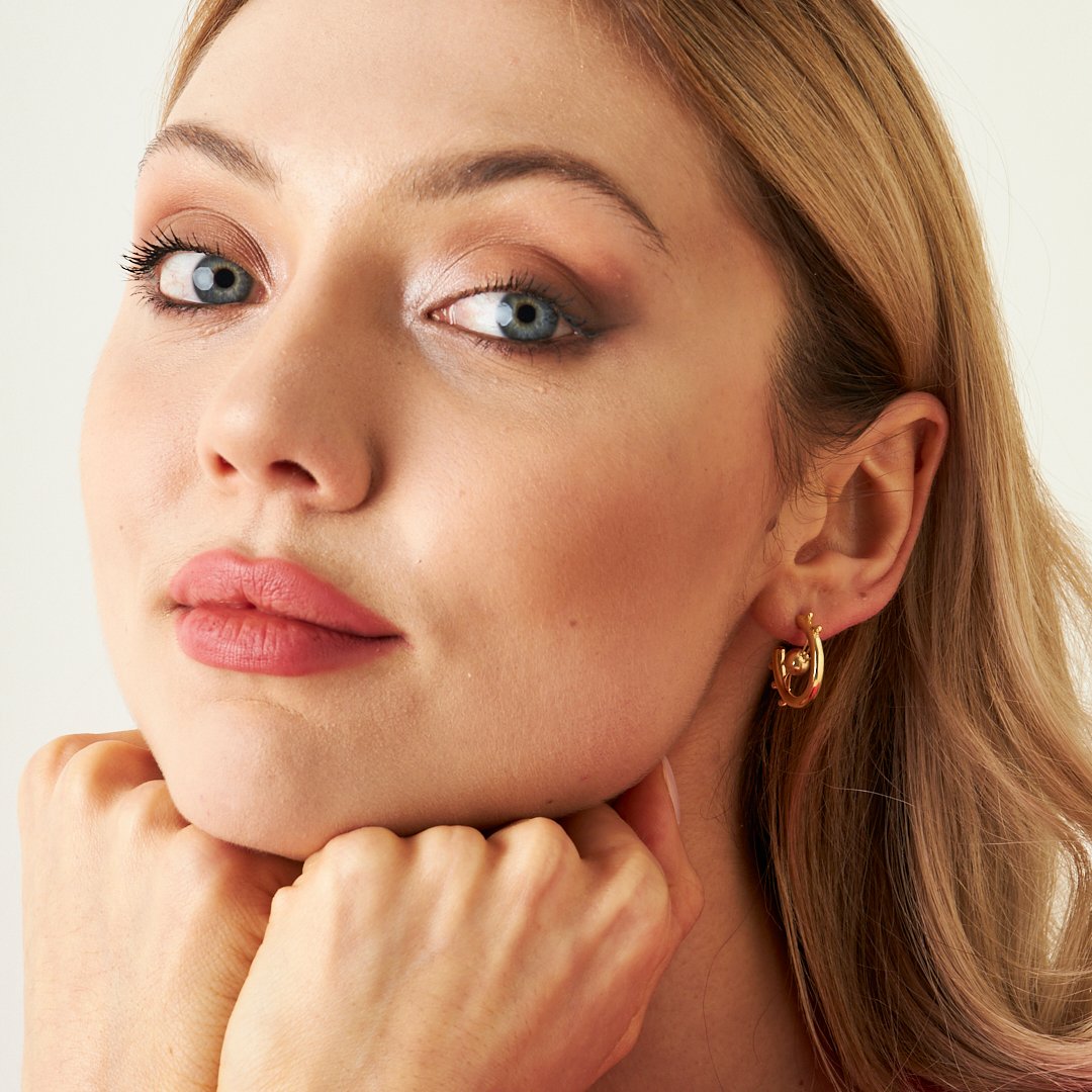 Round Wheel Earring - 925 SILVER