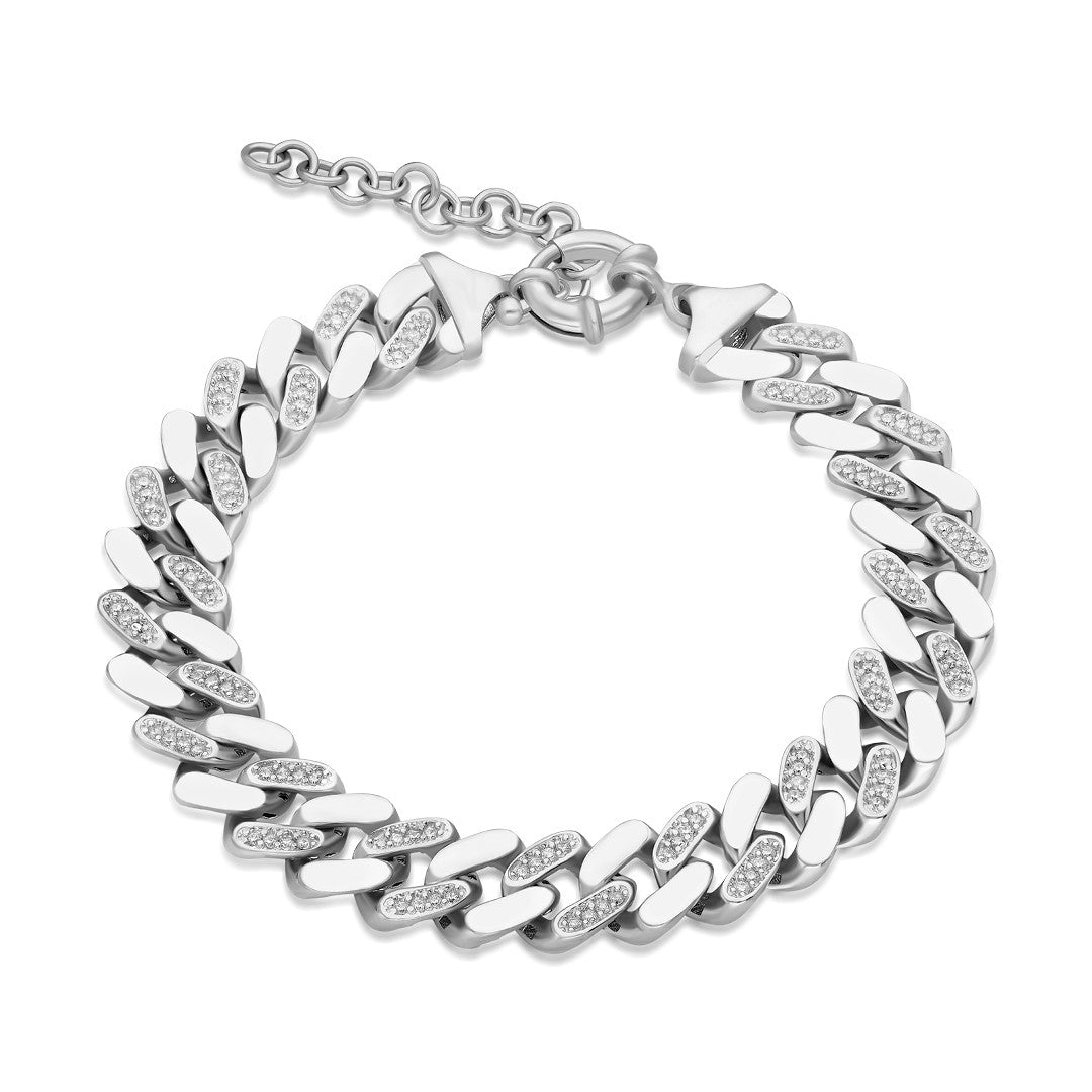 Half Gourmet Zirconium Bracelet - 925 SILVER