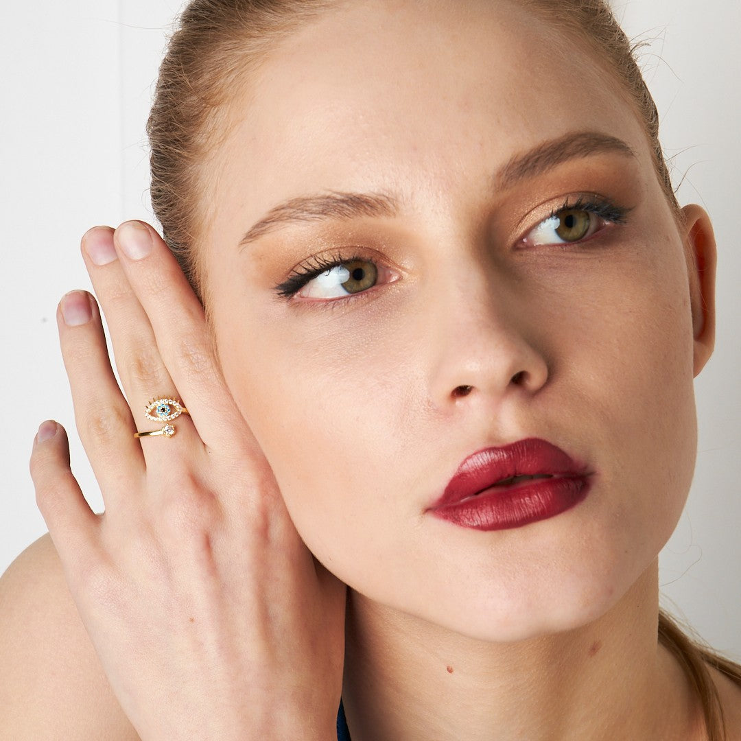 Solitaire Eyelash Ring - 925 SILVER