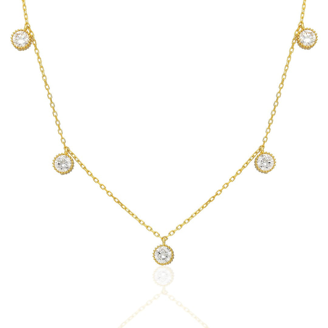 Single Stone Design Necklace - 925 SILVER