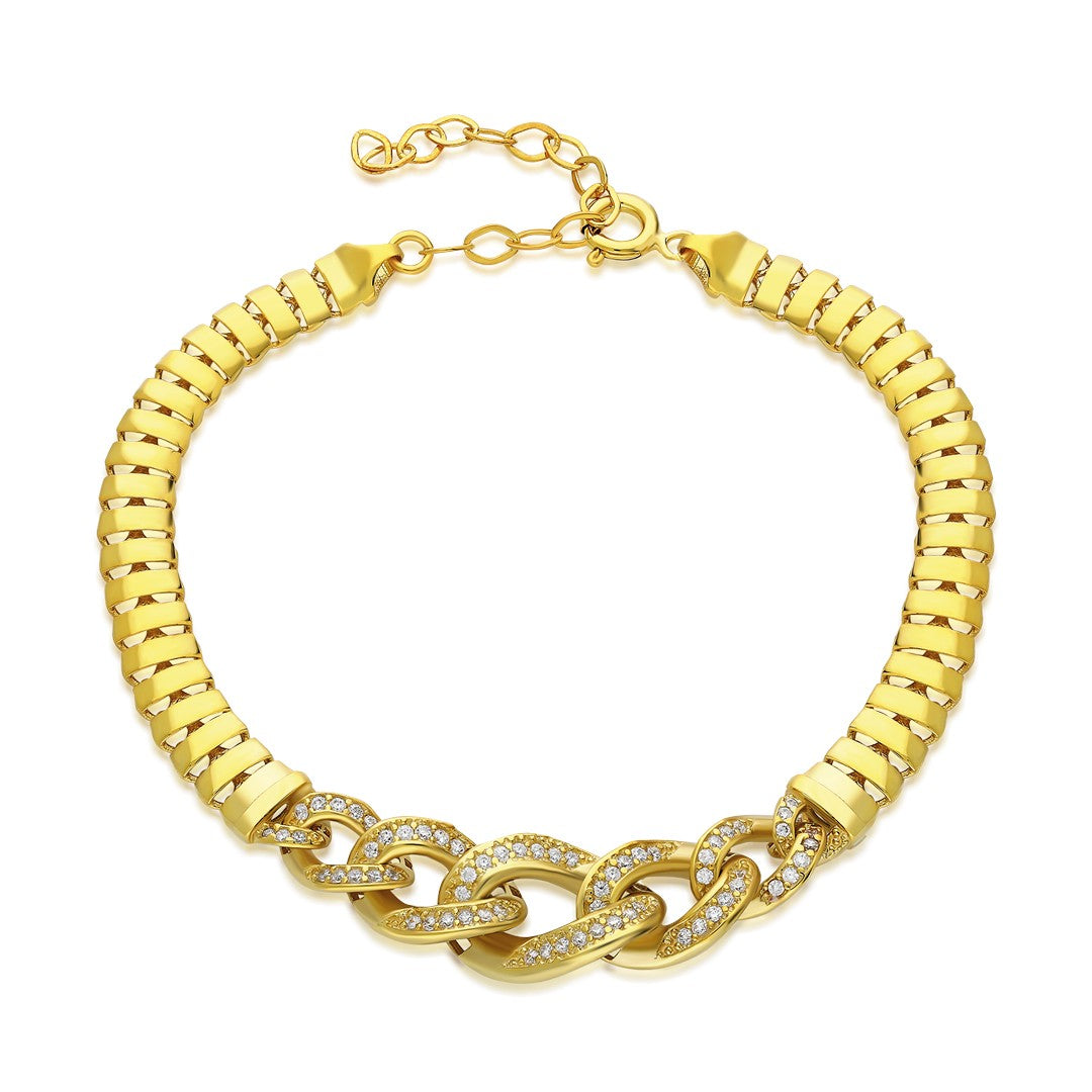 Stone Gourmet Herringbone Bracelet - 925 SILVER