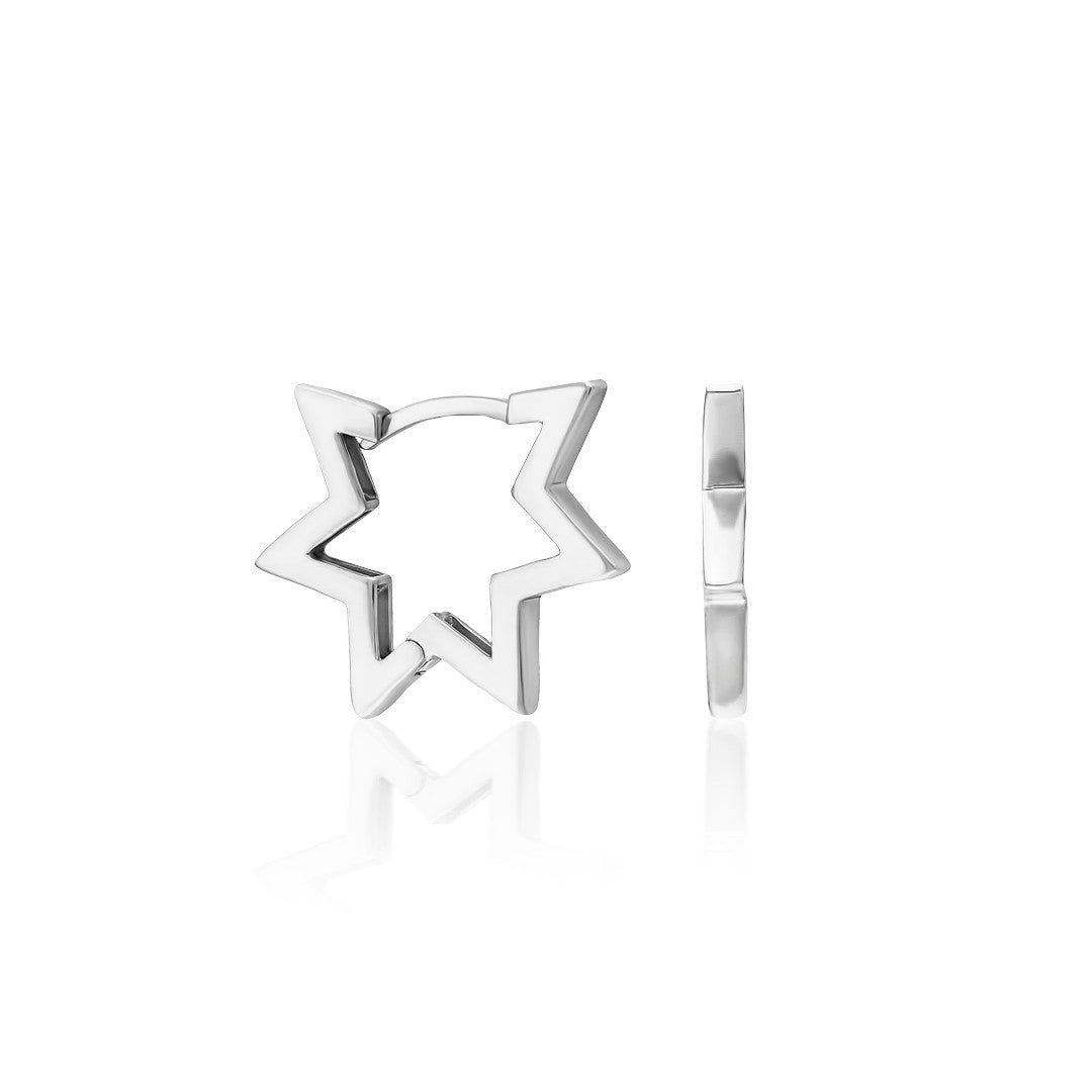 Stoneless Star Earrings - 925 SILVER