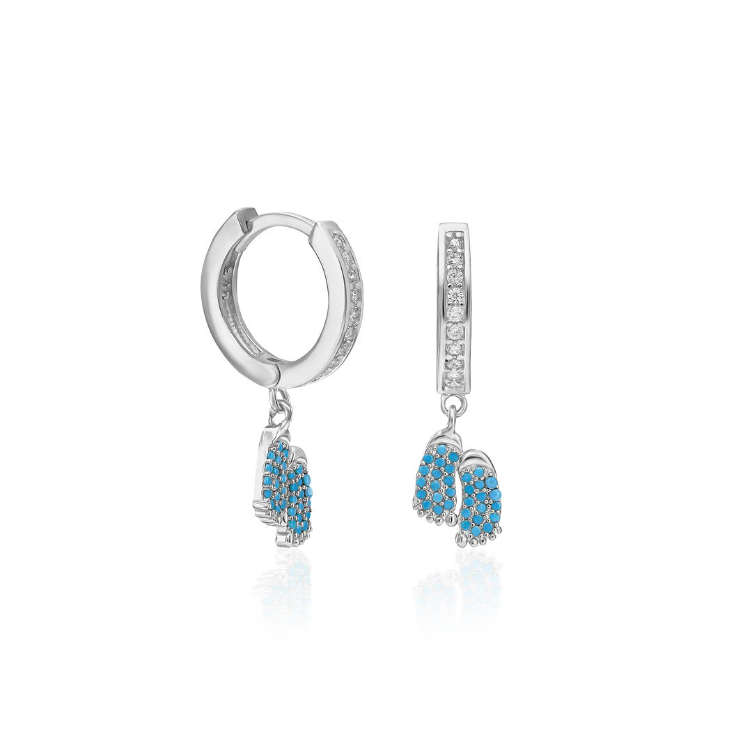Stone Baby Foot Earrings - 925 Silver