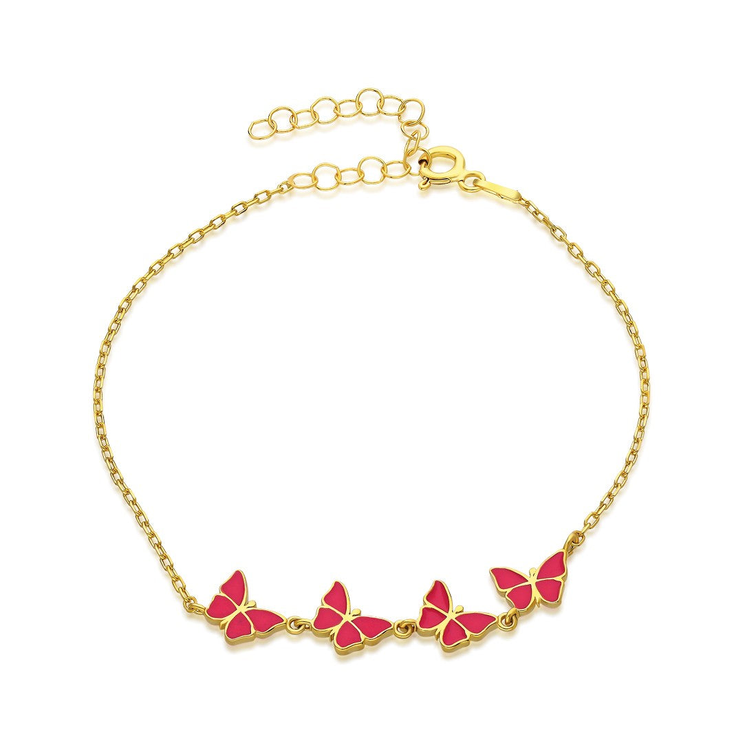 ROTE SCHMETTERLING ARMBAND | 925 SILBER