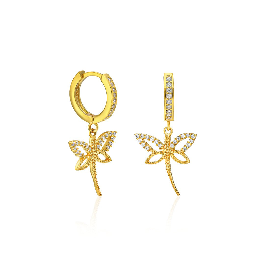 Dragonfly Angel Earrings - 925 Silver