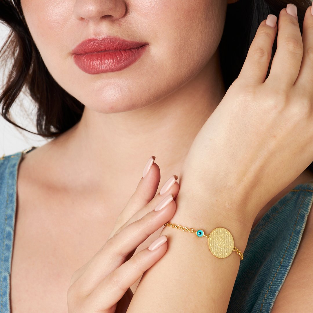 Evil Eye Tughra Chain Bracelet - 925 SILVER