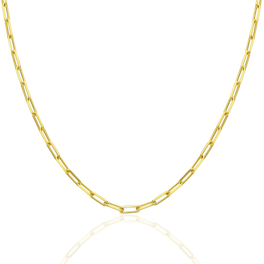 Simple Paperclip Chain Necklace - 925 SILVER