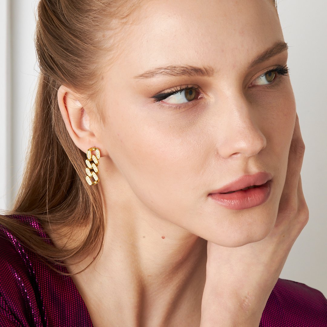 Full Stone Gourmet Earrings - 925 SILVER