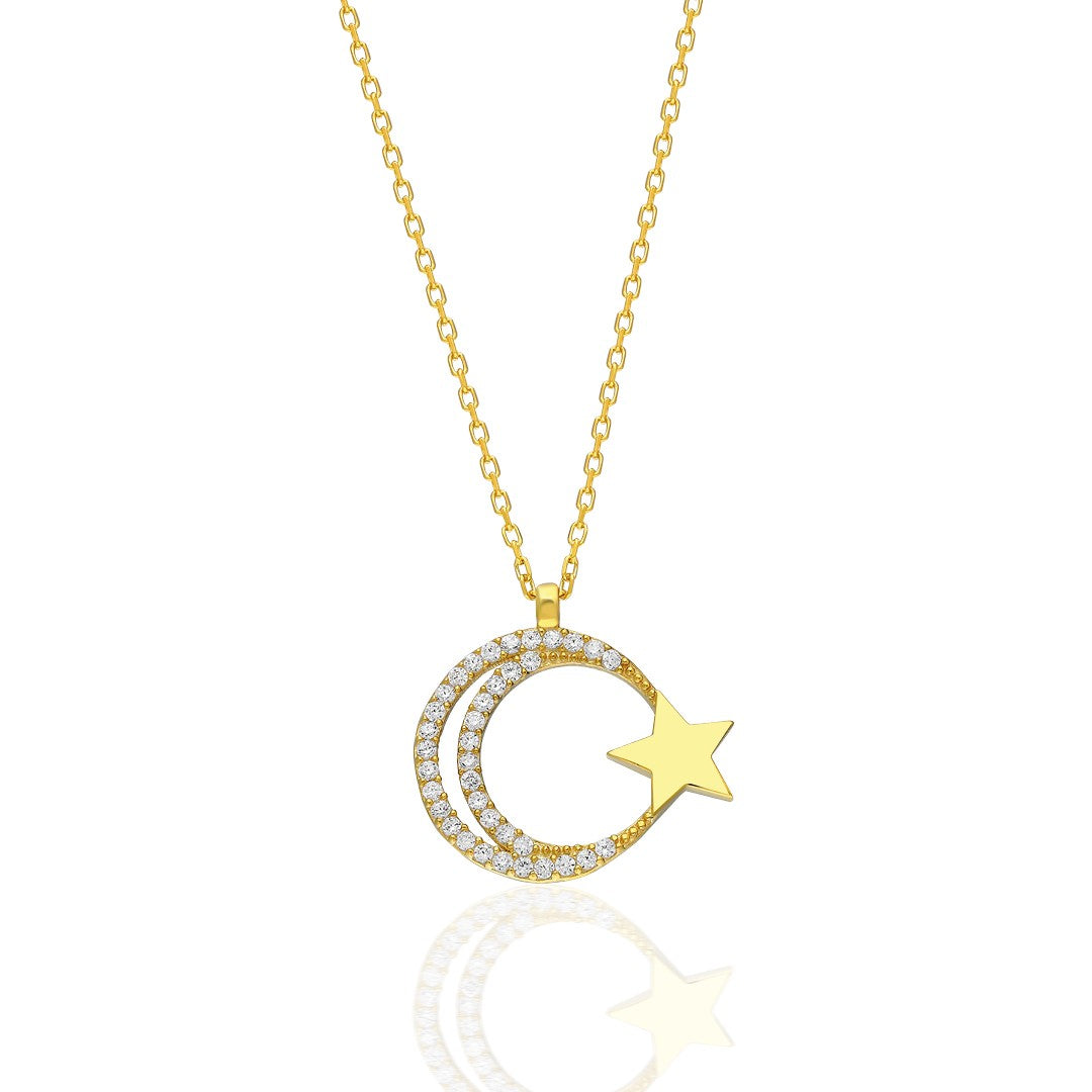 Zircon Stone Star Necklace - 925 SILVER